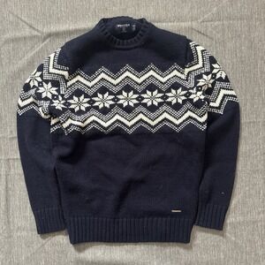 Navy blue and white knitted jumper - S‎